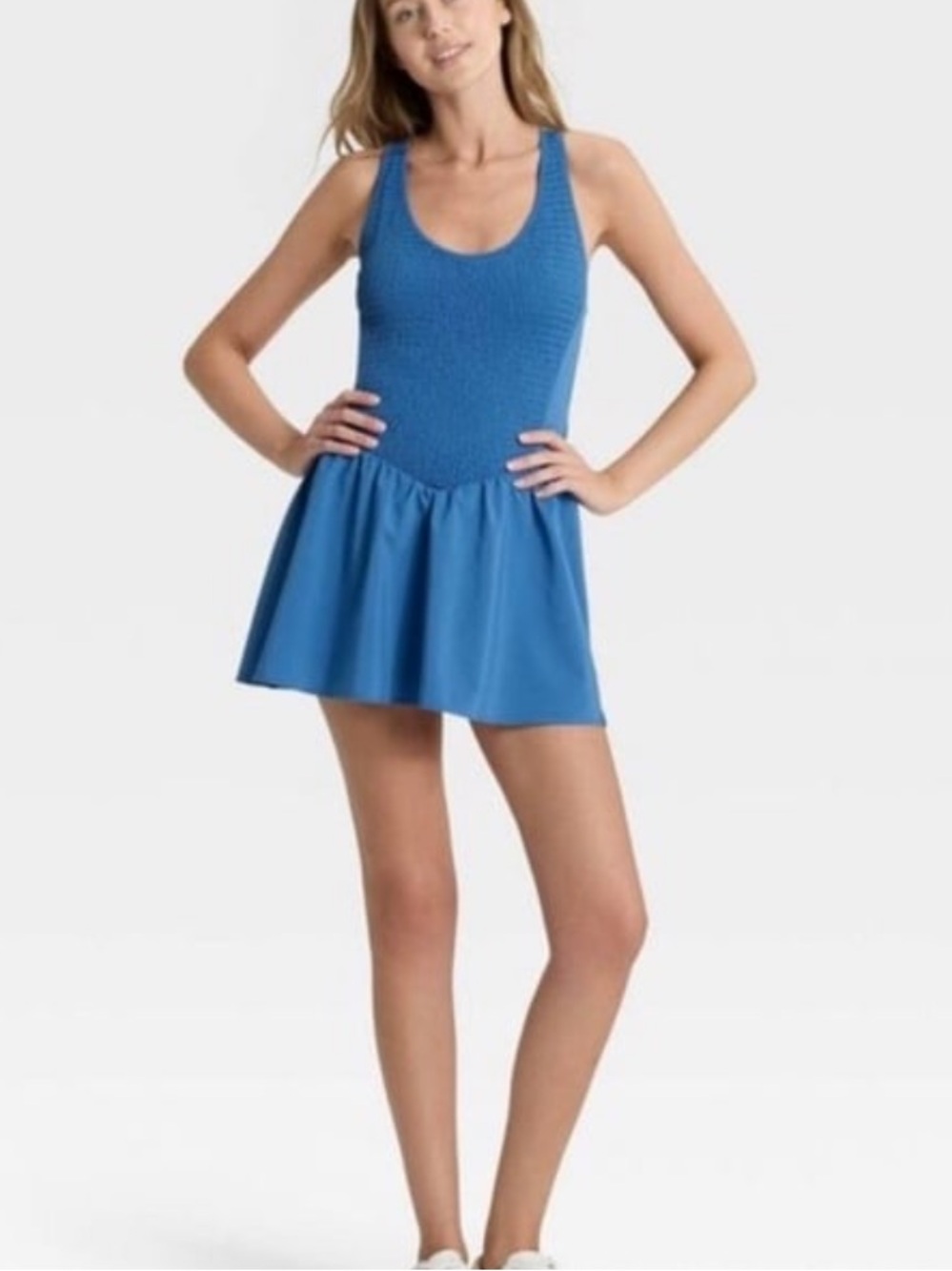 Joylab Blue Athletic Tank Dress with bike shorts size S